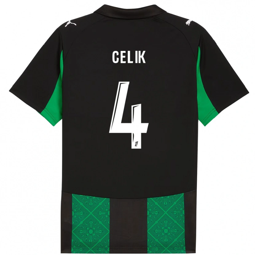 Danxen Damen Nidal Celik #4 Schwarz Grün Auswärtstrikot Trikot 2025/26 T-Shirt Österreich