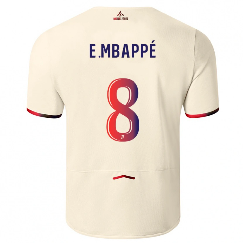 Danxen Damen Ethan Mbappé #8 Cremeweiß Rot Auswärtstrikot Trikot 2025/26 T-Shirt Österreich