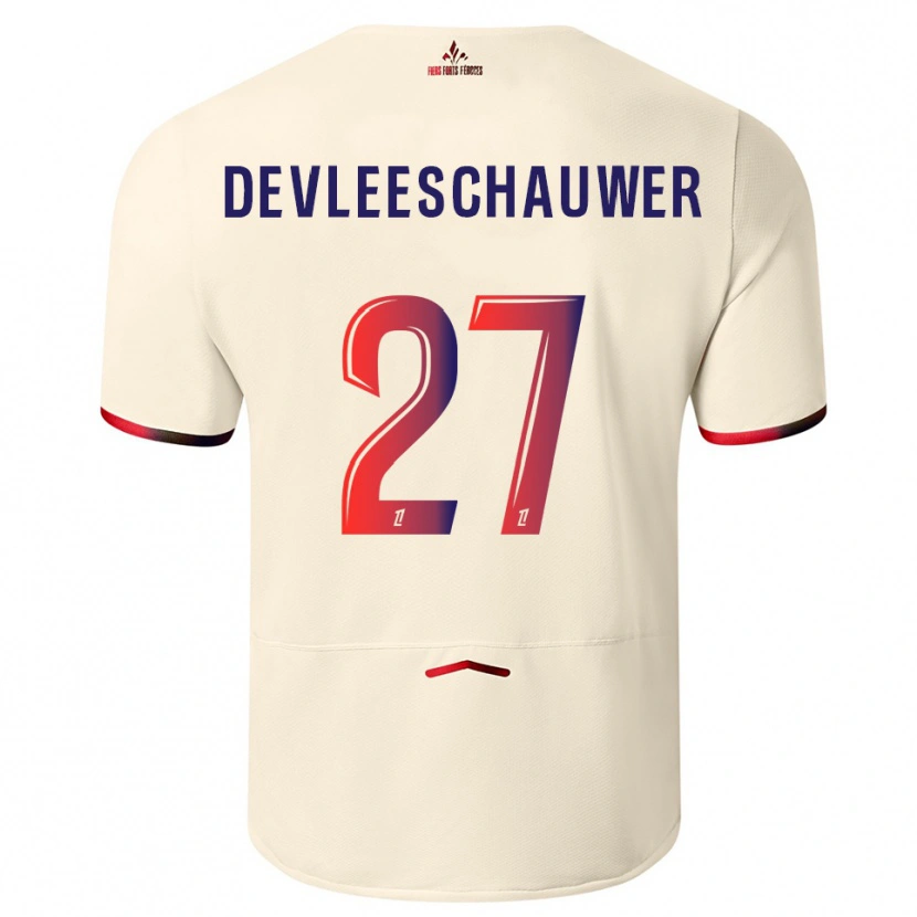 Danxen Damen Gwenaëlle Devleeschauwer #27 Cremeweiß Rot Auswärtstrikot Trikot 2025/26 T-Shirt Österreich
