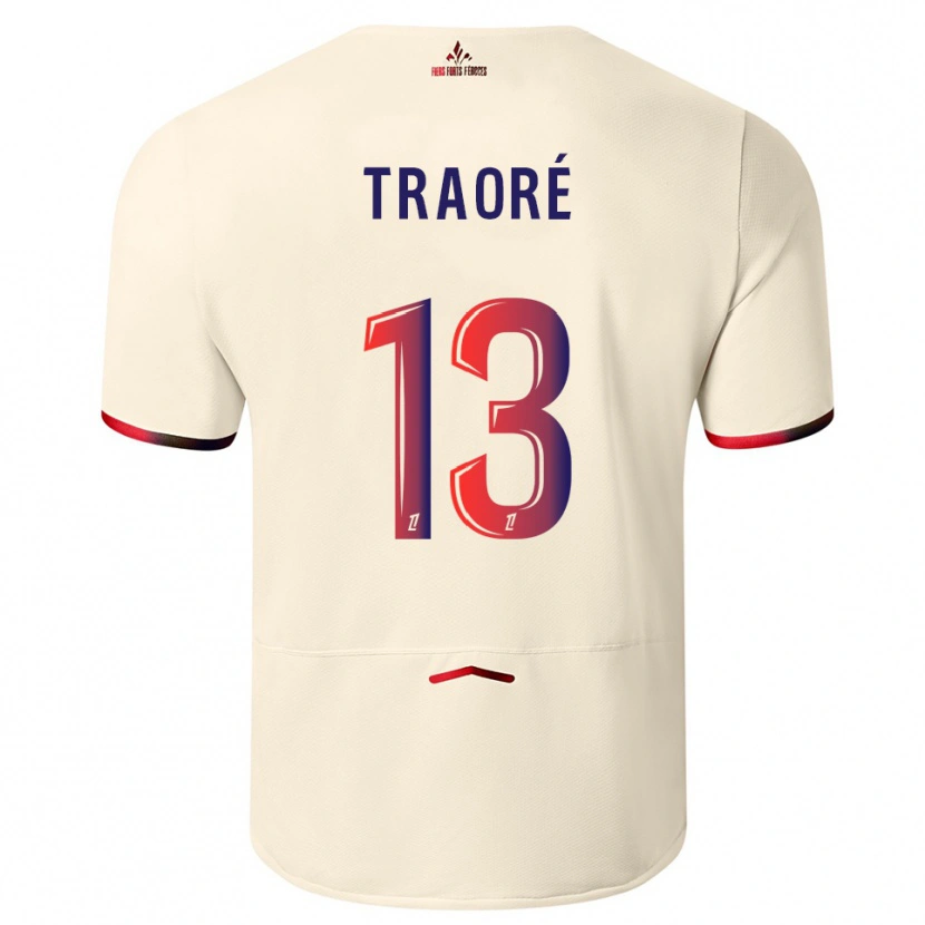 Danxen Damen Yéli Traoré #13 Cremeweiß Rot Auswärtstrikot Trikot 2025/26 T-Shirt Österreich