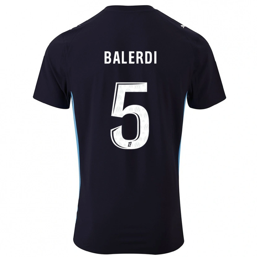 Danxen Damen Leonardo Balerdi #5 Schwarz Himmelblau Auswärtstrikot Trikot 2025/26 T-Shirt Österreich