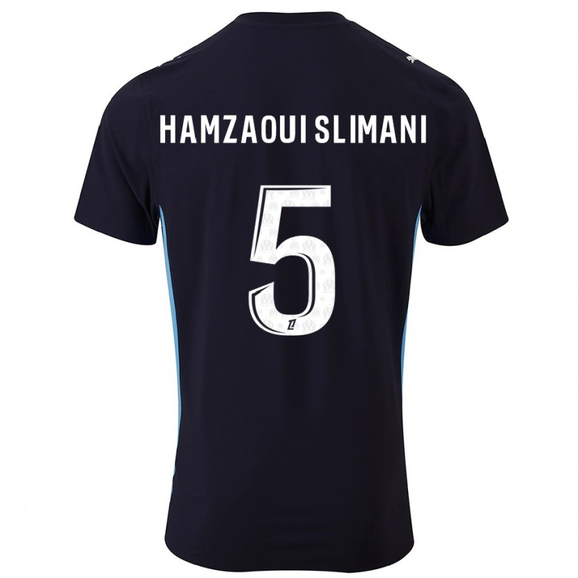 Danxen Damen Hilan Hamzaoui Slimani #5 Schwarz Himmelblau Auswärtstrikot Trikot 2025/26 T-Shirt Österreich