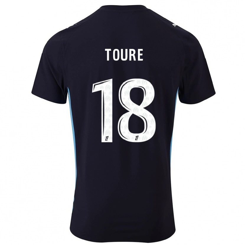 Danxen Damen Isaak Toure #18 Schwarz Himmelblau Auswärtstrikot Trikot 2025/26 T-Shirt Österreich