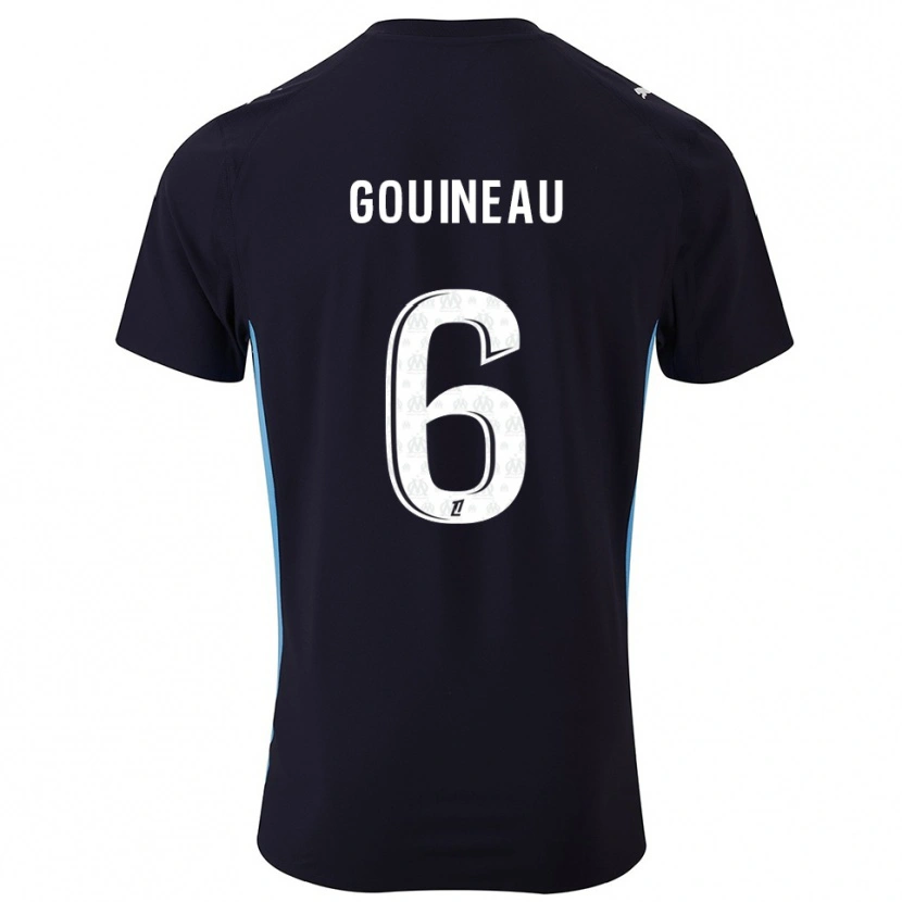 Danxen Damen Coline Gouineau #6 Schwarz Himmelblau Auswärtstrikot Trikot 2025/26 T-Shirt Österreich