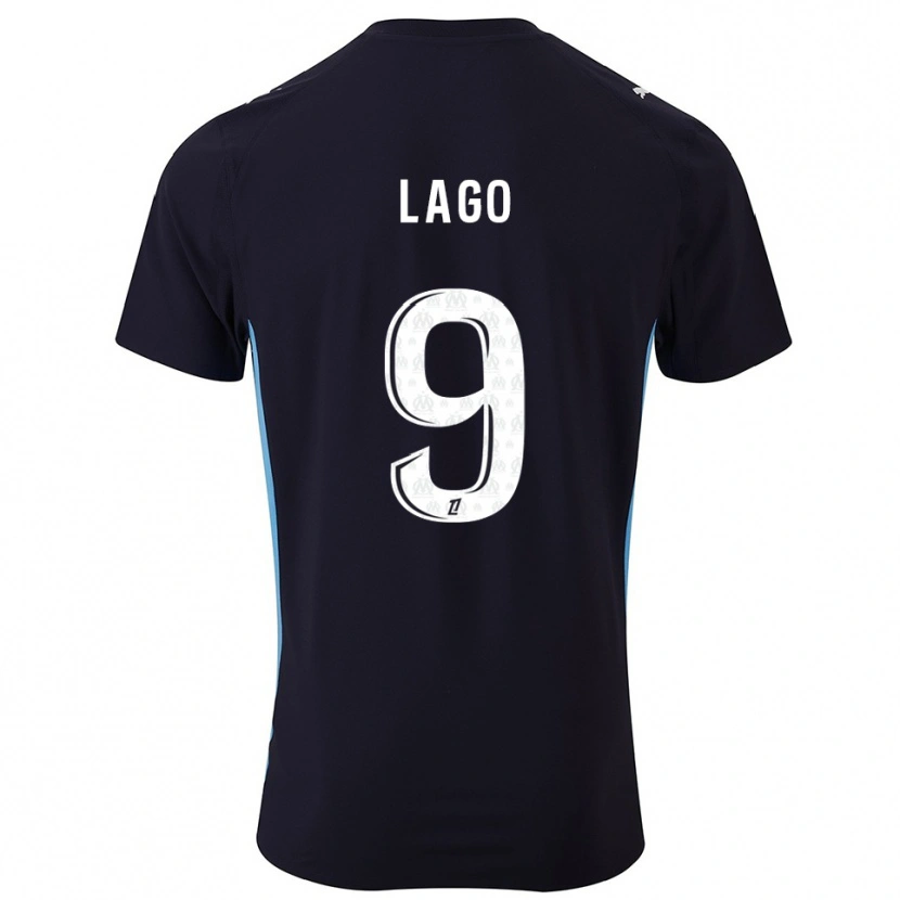 Danxen Damen Ange Lago #9 Schwarz Himmelblau Auswärtstrikot Trikot 2025/26 T-Shirt Österreich