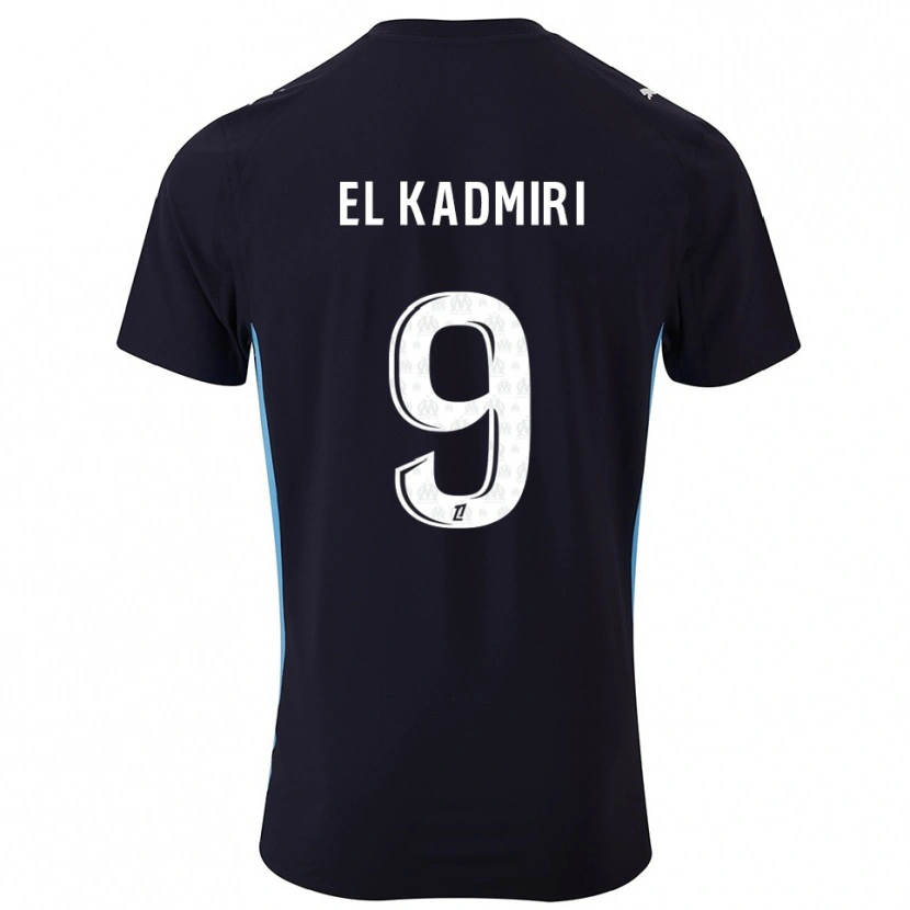 Danxen Damen Ugo Lamare El Kadmiri #9 Schwarz Himmelblau Auswärtstrikot Trikot 2025/26 T-Shirt Österreich
