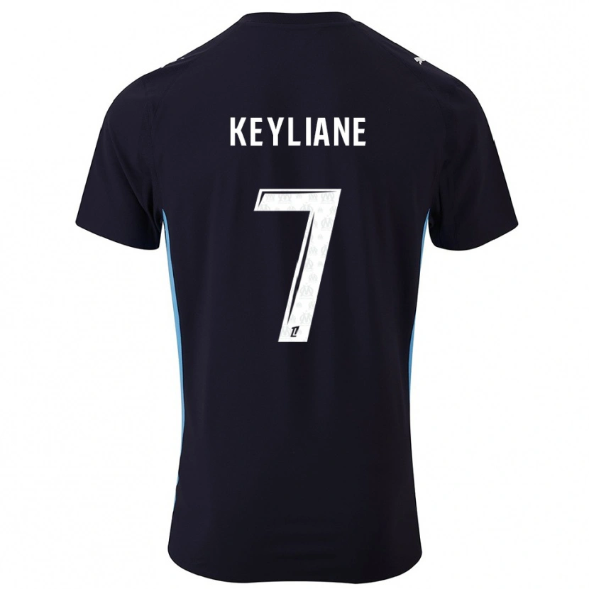 Danxen Damen Keyliane Abdallah #7 Schwarz Himmelblau Auswärtstrikot Trikot 2025/26 T-Shirt Österreich