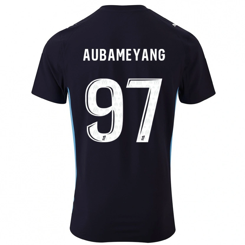 Danxen Damen Pierre-Emerick Aubameyang #97 Schwarz Himmelblau Auswärtstrikot Trikot 2025/26 T-Shirt Österreich