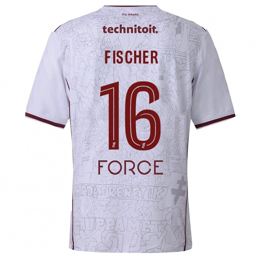 Danxen Damen Jonathan Fischer #16 Weiß Burgunderrot Auswärtstrikot Trikot 2025/26 T-Shirt Österreich
