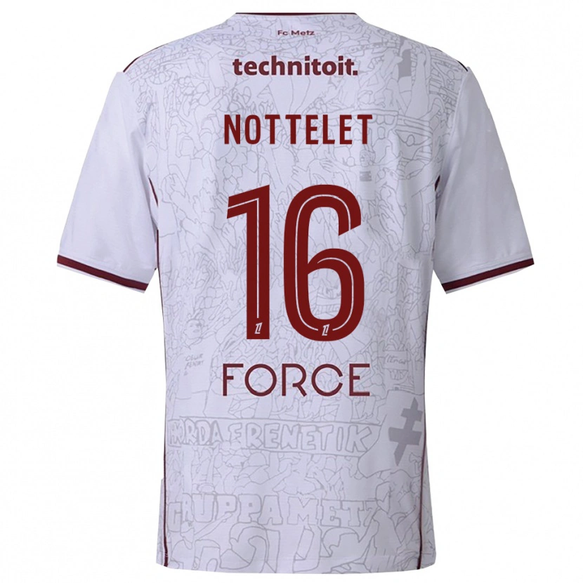 Danxen Damen Gillian Nottelet #16 Weiß Burgunderrot Auswärtstrikot Trikot 2025/26 T-Shirt Österreich