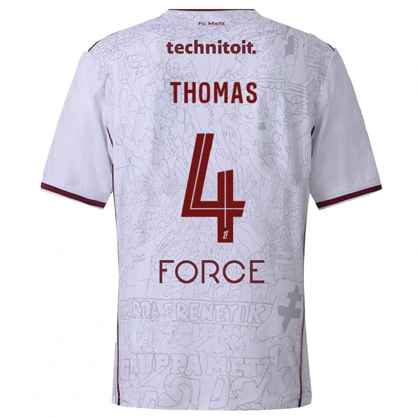 Danxen Damen Gabriel Thomas #4 Weiß Burgunderrot Auswärtstrikot Trikot 2025/26 T-Shirt Österreich