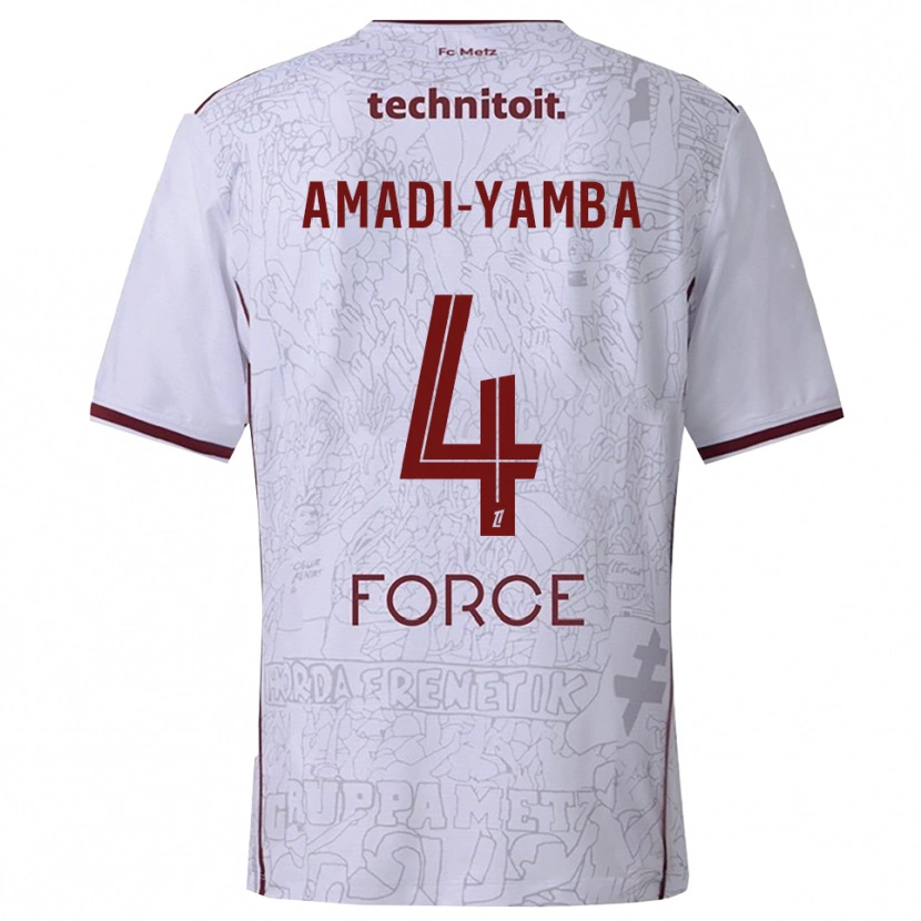 Danxen Damen Nelson Amadi-Yamba #4 Weiß Burgunderrot Auswärtstrikot Trikot 2025/26 T-Shirt Österreich