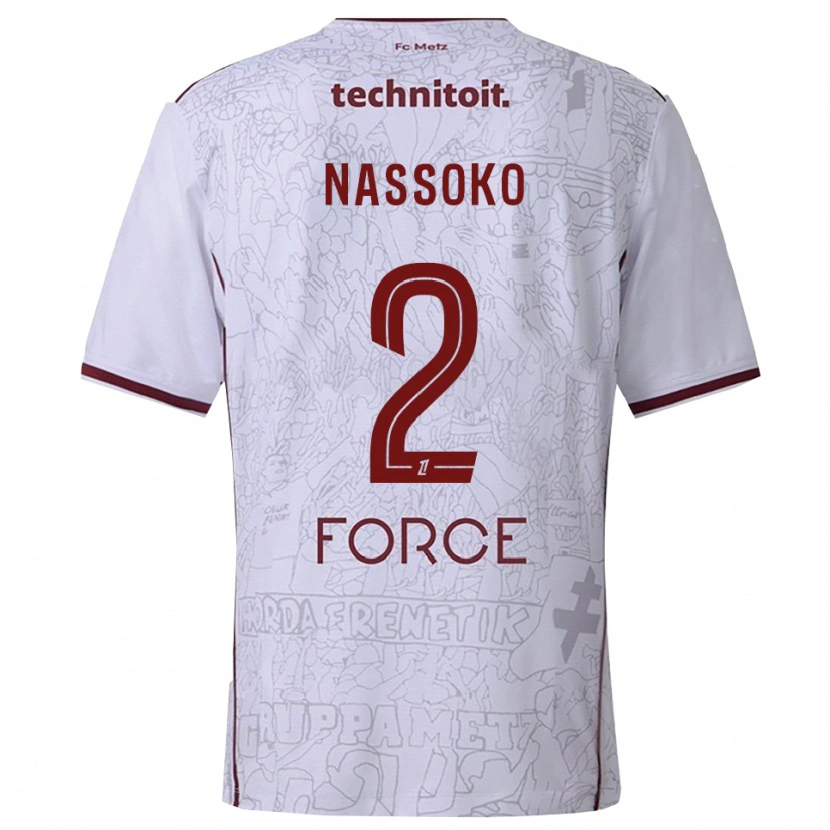 Danxen Damen Abdoulaye Nassoko #2 Weiß Burgunderrot Auswärtstrikot Trikot 2025/26 T-Shirt Österreich