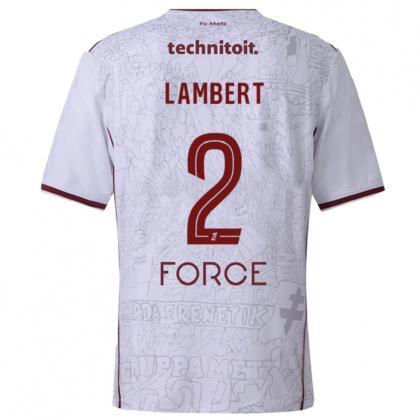 Danxen Damen Anaïs Lambert #2 Weiß Burgunderrot Auswärtstrikot Trikot 2025/26 T-Shirt Österreich