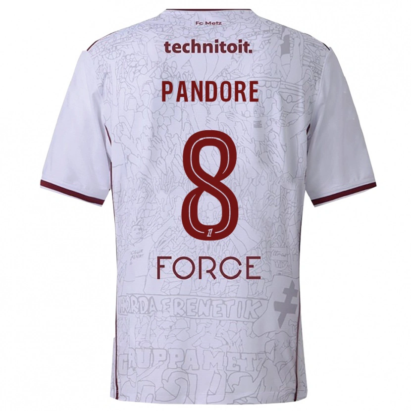 Danxen Damen Jahyann Pandore #8 Weiß Burgunderrot Auswärtstrikot Trikot 2025/26 T-Shirt Österreich