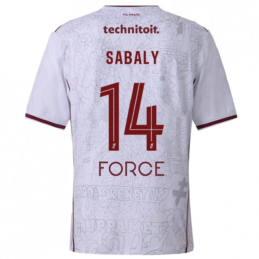 Danxen Damen Cheikh Sabaly #14 Weiß Burgunderrot Auswärtstrikot Trikot 2025/26 T-Shirt Österreich