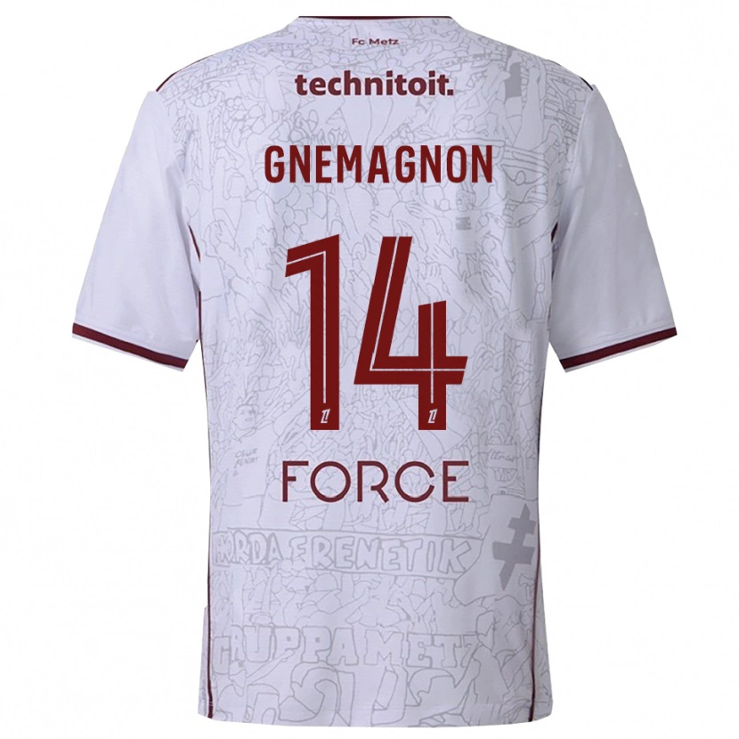 Danxen Damen Mahi Gnemagnon #14 Weiß Burgunderrot Auswärtstrikot Trikot 2025/26 T-Shirt Österreich