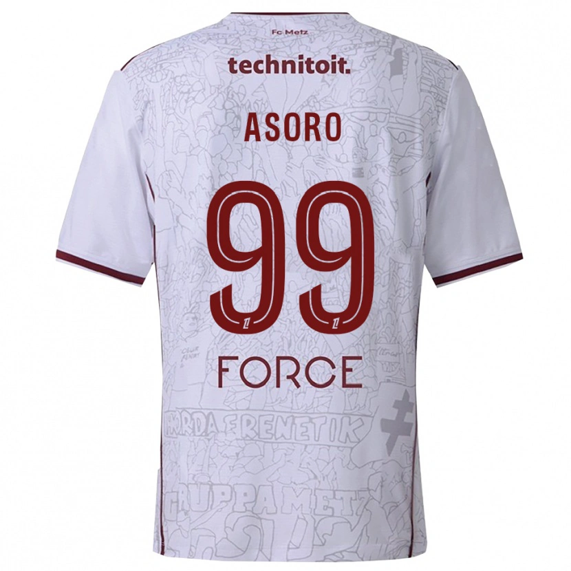 Danxen Damen Joel Asoro #99 Weiß Burgunderrot Auswärtstrikot Trikot 2025/26 T-Shirt Österreich