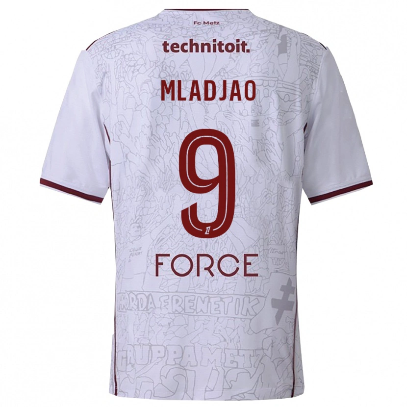 Danxen Damen Yaniss Mladjao #9 Weiß Burgunderrot Auswärtstrikot Trikot 2025/26 T-Shirt Österreich