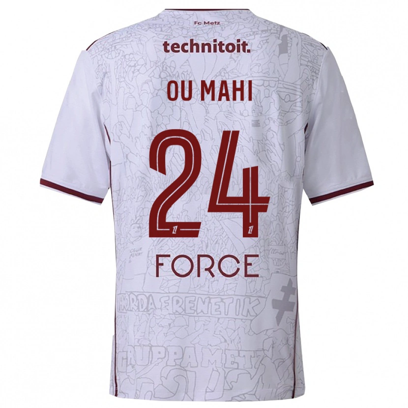 Danxen Damen Inès Ou Mahi #24 Weiß Burgunderrot Auswärtstrikot Trikot 2025/26 T-Shirt Österreich