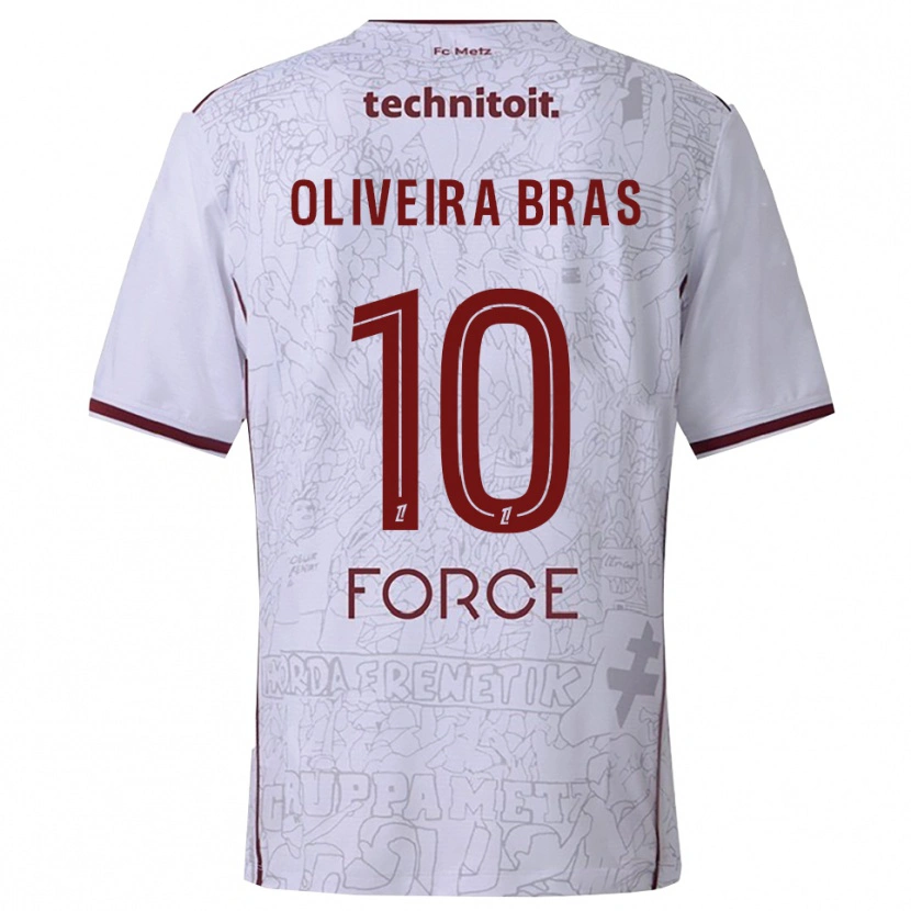 Danxen Damen Luisa Oliveira Bras #10 Weiß Burgunderrot Auswärtstrikot Trikot 2025/26 T-Shirt Österreich
