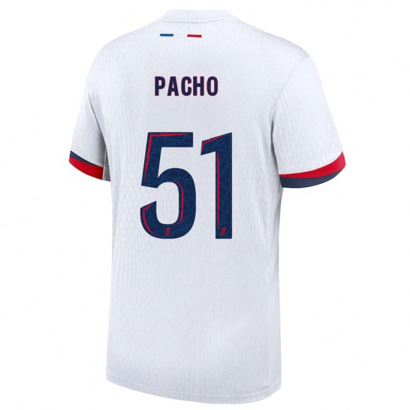 Danxen Damen Willian Pacho #51 Weiß Rot Auswärtstrikot Trikot 2025/26 T-Shirt Österreich