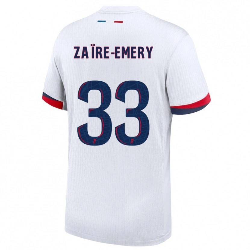 Danxen Damen Warren Zaïre-Emery #33 Weiß Rot Auswärtstrikot Trikot 2025/26 T-Shirt Österreich
