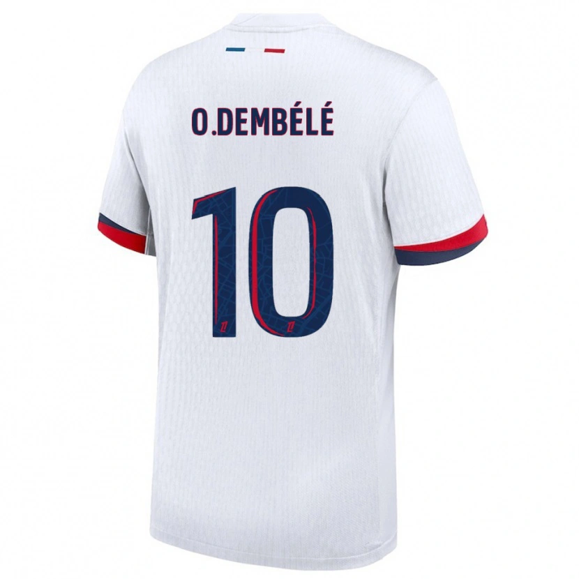 Danxen Damen Ousmane Dembélé #10 Weiß Rot Auswärtstrikot Trikot 2025/26 T-Shirt Österreich