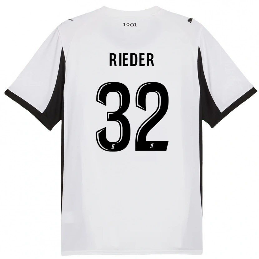 Danxen Damen Fabian Rieder #32 Weiß Schwarz Auswärtstrikot Trikot 2025/26 T-Shirt Österreich
