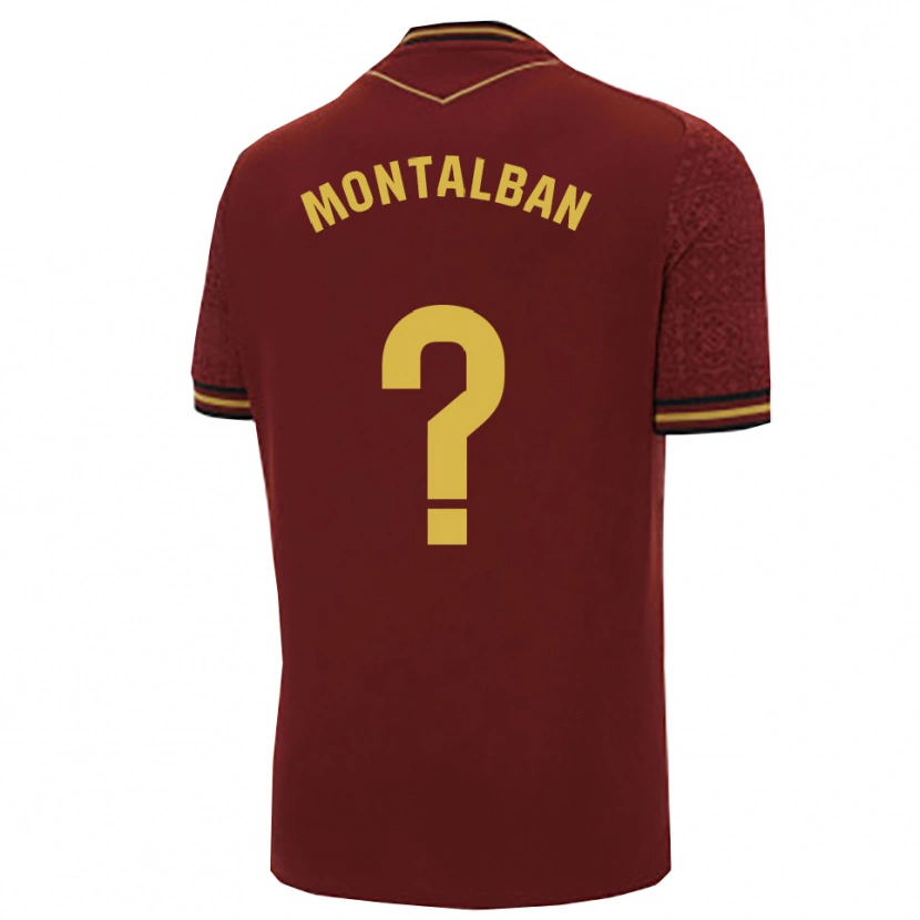 Danxen Damen Sergio Montalbán #0 Burgunderrot Gold Auswärtstrikot Trikot 2025/26 T-Shirt Österreich