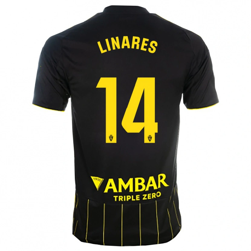 Danxen Damen Ángel Linares #14 Schwarz Gelb Auswärtstrikot Trikot 2025/26 T-Shirt Österreich