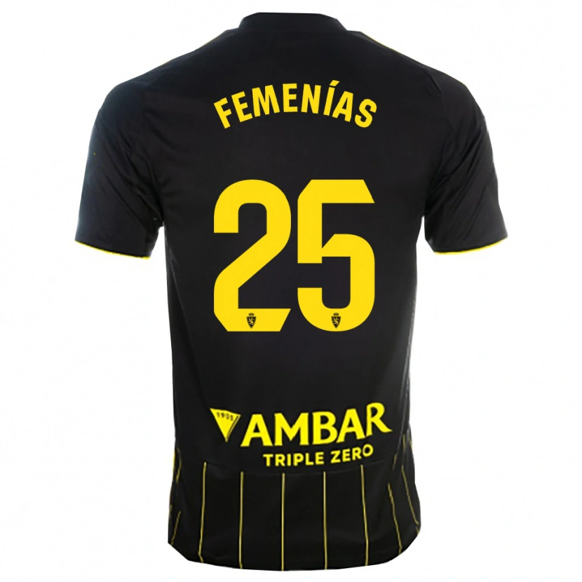 Danxen Damen Joan Femenías #25 Schwarz Gelb Auswärtstrikot Trikot 2025/26 T-Shirt Österreich