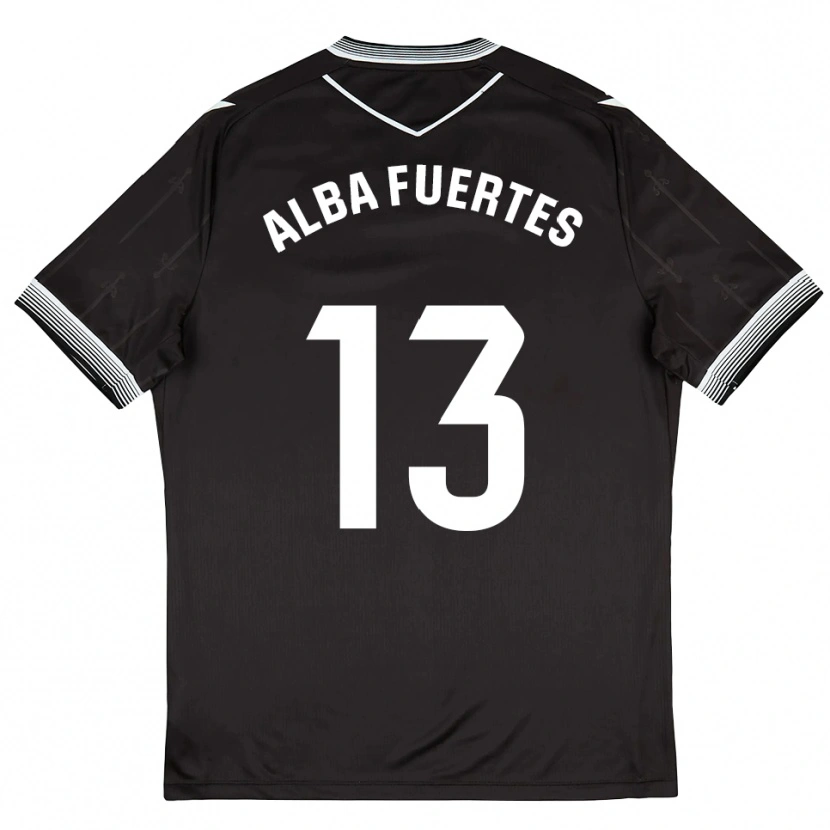 Danxen Damen Alba Fuertes #13 Schwarz Weiß Auswärtstrikot Trikot 2025/26 T-Shirt Österreich
