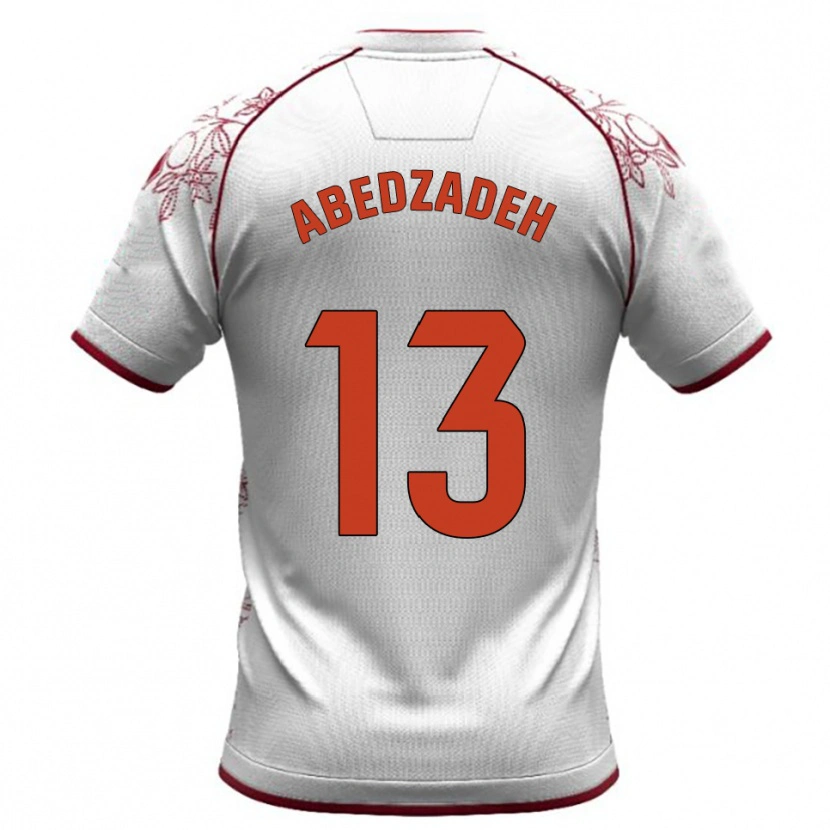 Danxen Damen Amir Abedzadeh #13 Weiß Burgunderrot Auswärtstrikot Trikot 2025/26 T-Shirt Österreich