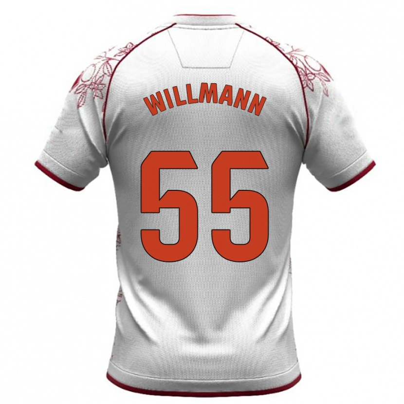 Danxen Damen Michal Willmann #55 Weiß Burgunderrot Auswärtstrikot Trikot 2025/26 T-Shirt Österreich