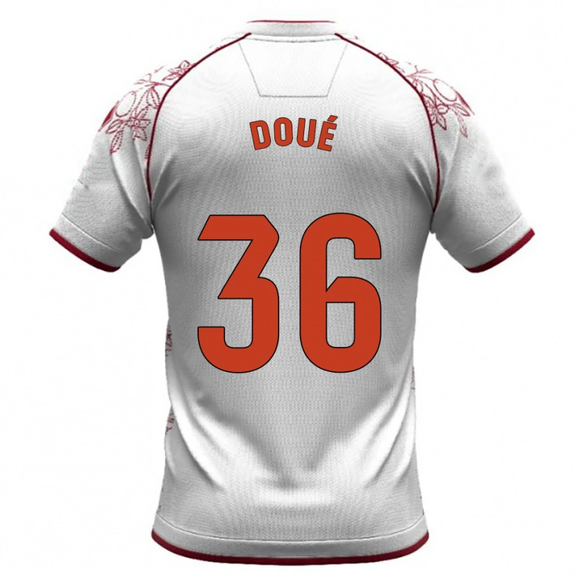 Danxen Damen Marc-Olivier Doué #36 Weiß Burgunderrot Auswärtstrikot Trikot 2025/26 T-Shirt Österreich