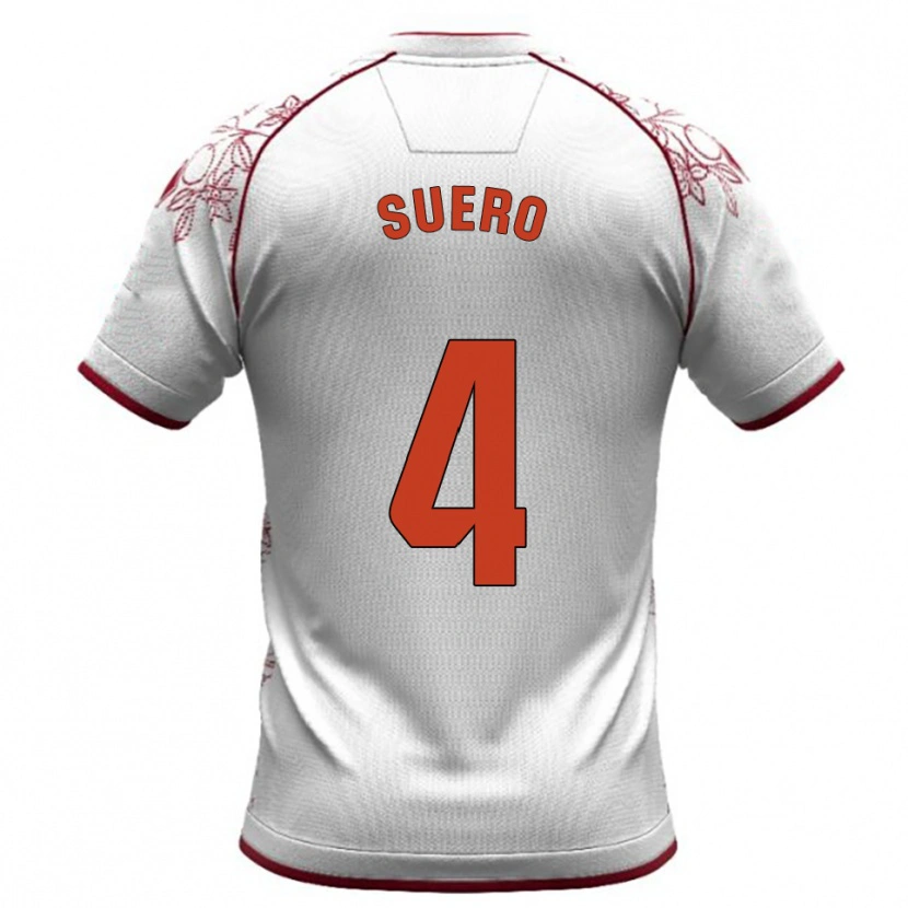 Danxen Damen Israel Suero #4 Weiß Burgunderrot Auswärtstrikot Trikot 2025/26 T-Shirt Österreich