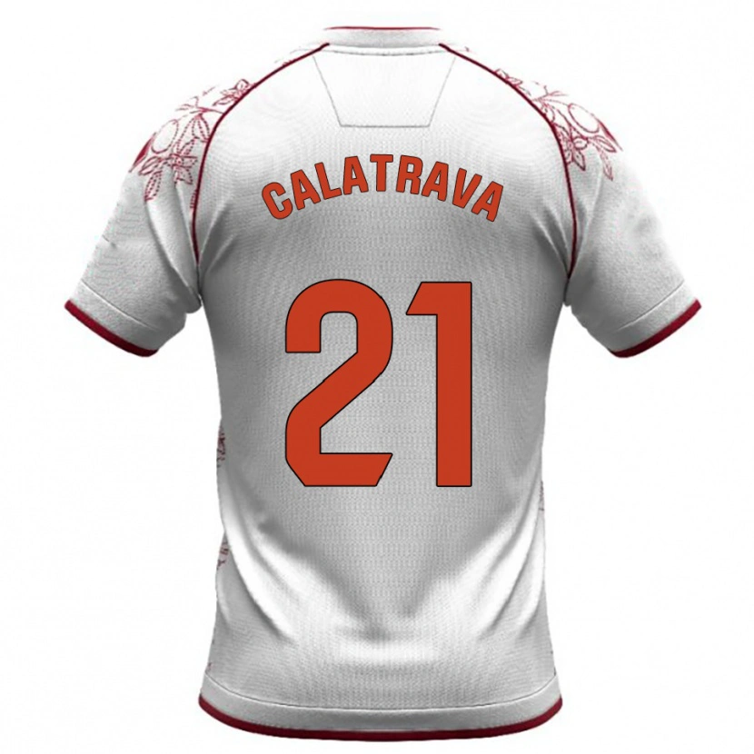 Danxen Damen Álex Calatrava #21 Weiß Burgunderrot Auswärtstrikot Trikot 2025/26 T-Shirt Österreich