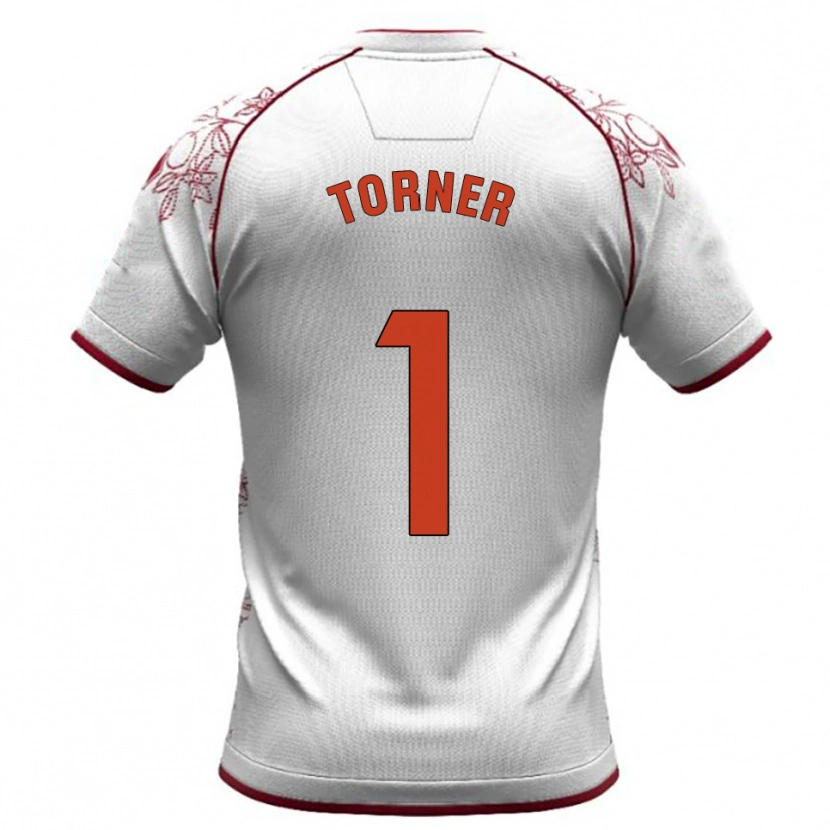 Danxen Damen Sergi Torner #1 Weiß Burgunderrot Auswärtstrikot Trikot 2025/26 T-Shirt Österreich