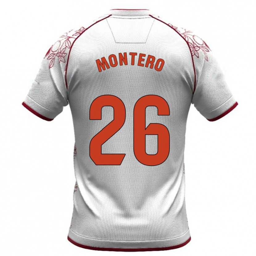 Danxen Damen Marcos Montero #26 Weiß Burgunderrot Auswärtstrikot Trikot 2025/26 T-Shirt Österreich