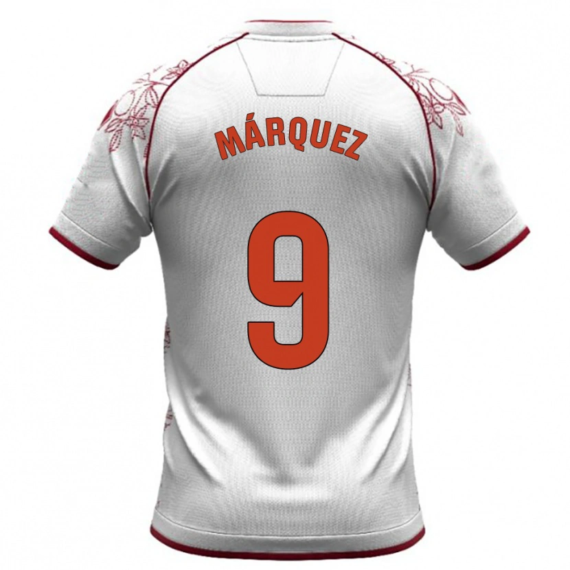 Danxen Damen Eddiel Márquez #9 Weiß Burgunderrot Auswärtstrikot Trikot 2025/26 T-Shirt Österreich