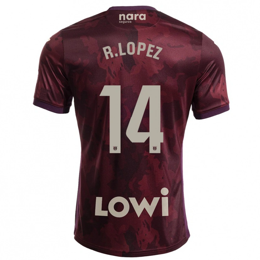 Danxen Damen Roberto López #14 Burgunderrot Weiß Auswärtstrikot Trikot 2025/26 T-Shirt Österreich
