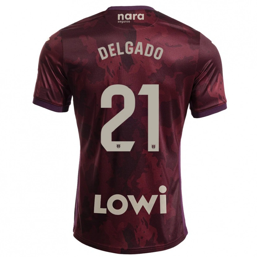 Danxen Damen Aarón Delgado #21 Burgunderrot Weiß Auswärtstrikot Trikot 2025/26 T-Shirt Österreich