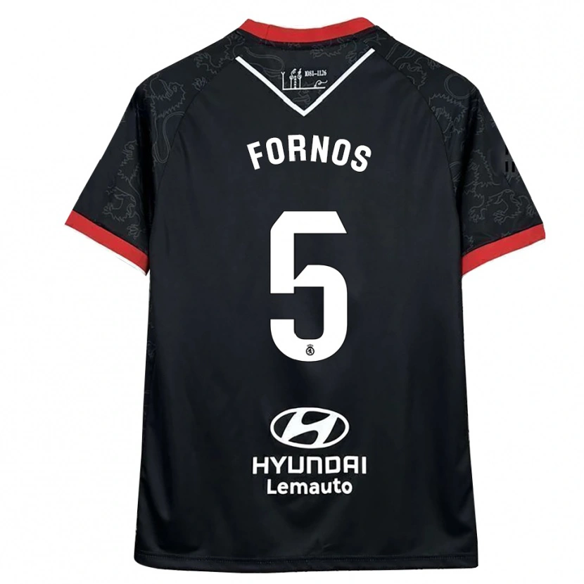 Danxen Damen Quique Fornos #5 Schwarz Rot Auswärtstrikot Trikot 2025/26 T-Shirt Österreich