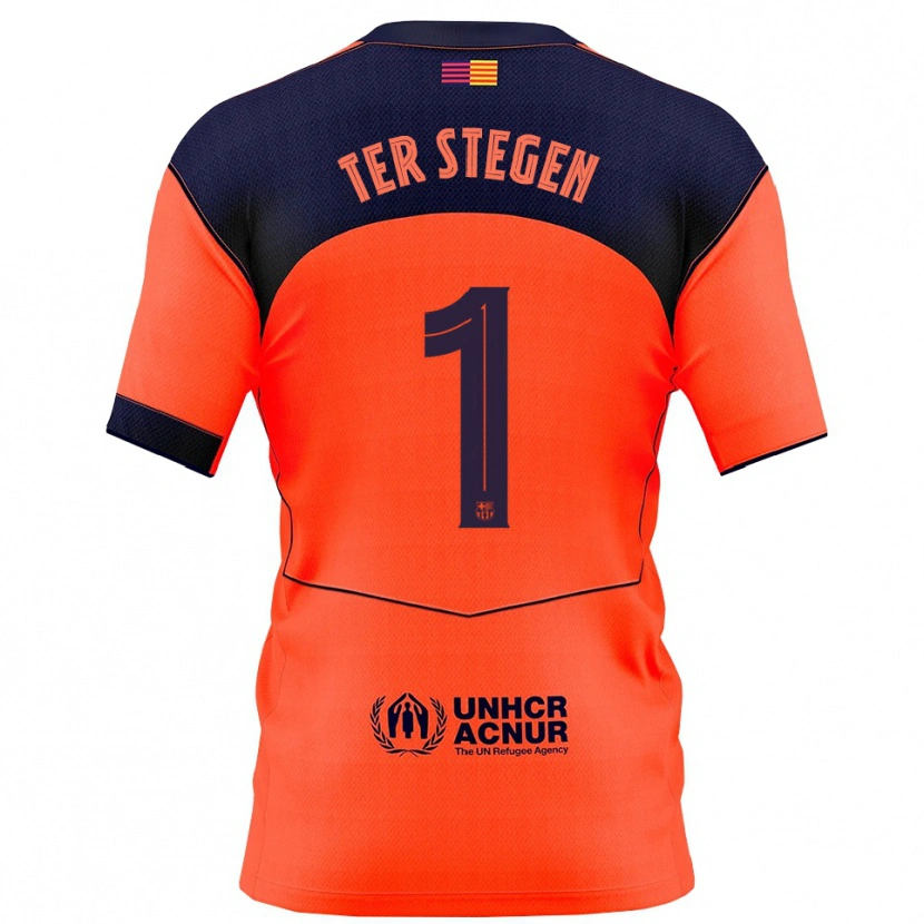 Danxen Damen Marc-André Ter Stegen #1 Orange Marine Ausweichtrikot Trikot 2025/26 T-Shirt Österreich