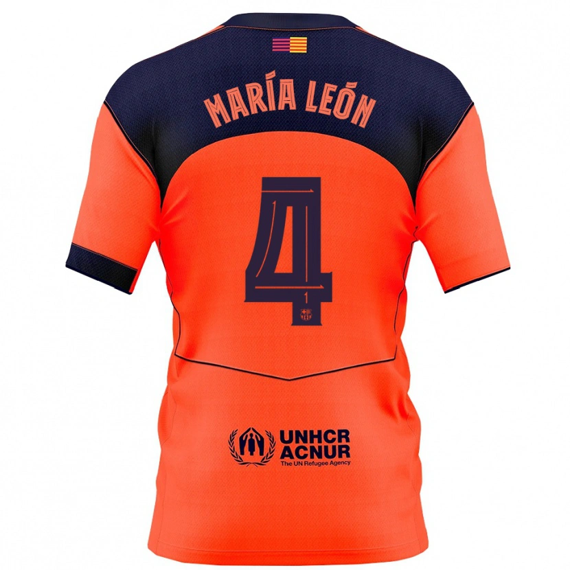 Danxen Damen María Pilar León #4 Orange Marine Ausweichtrikot Trikot 2025/26 T-Shirt Österreich
