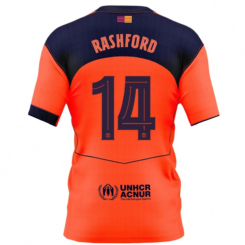 Danxen Damen Marcus Rashford #14 Orange Marine Ausweichtrikot Trikot 2025/26 T-Shirt Österreich