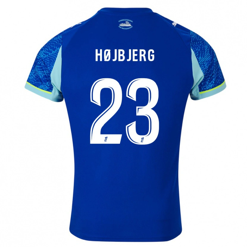 Danxen Damen Pierre-Emile Højbjerg #23 Himmelblau Weiß Ausweichtrikot Trikot 2025/26 T-Shirt Österreich