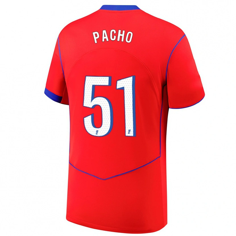 Danxen Damen Willian Pacho #51 Rot Blau Weiß Ausweichtrikot Trikot 2025/26 T-Shirt Österreich