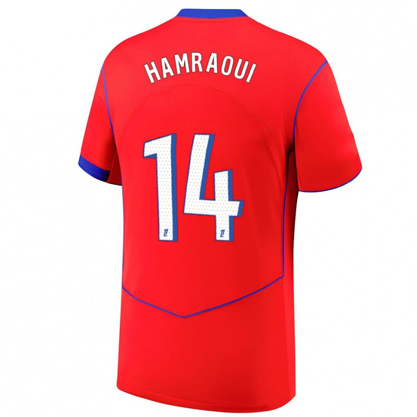 Danxen Damen Kheira Hamraoui #14 Rot Blau Weiß Ausweichtrikot Trikot 2025/26 T-Shirt Österreich